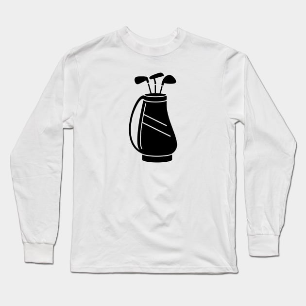 Golf Bag With Golf Clubs Long Sleeve T-Shirt by THP Creative